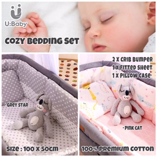 U:Baby Cozy Baby Crib Bumper Bedding 4pcs Set